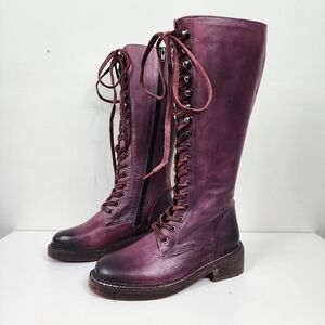 Vinatge Foundry Co Women's Purple Sadelle Lace-Up Boots, Size 6.5, Nwob